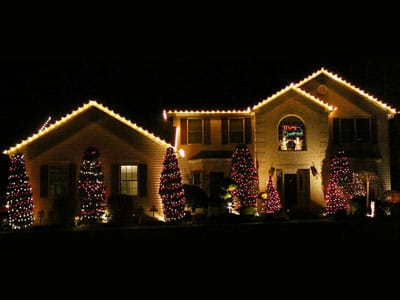 this image shows Christmas lights removal in Folsom, CA