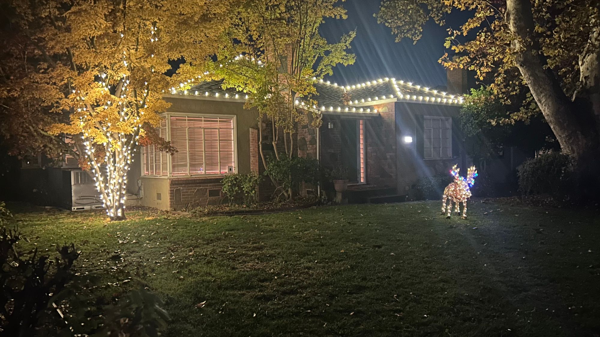 this image shows Christmas lights in Folsom, CA