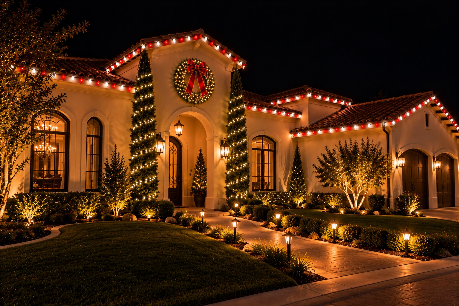 Christmas light installation in Fruitridge Pocket by Christmas Light Brothers