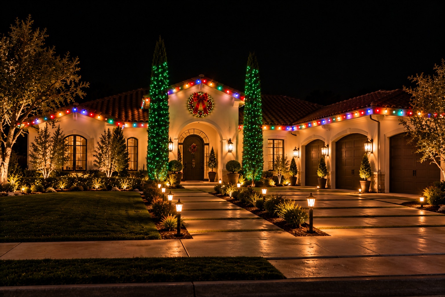 this image shows Christmas light in Folsom, CA