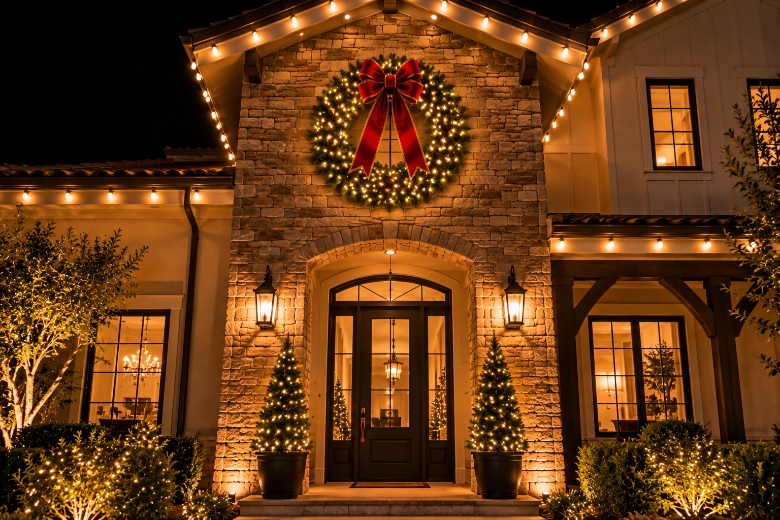 Christmas light installation in La Riviera by Christmas Light Brothers