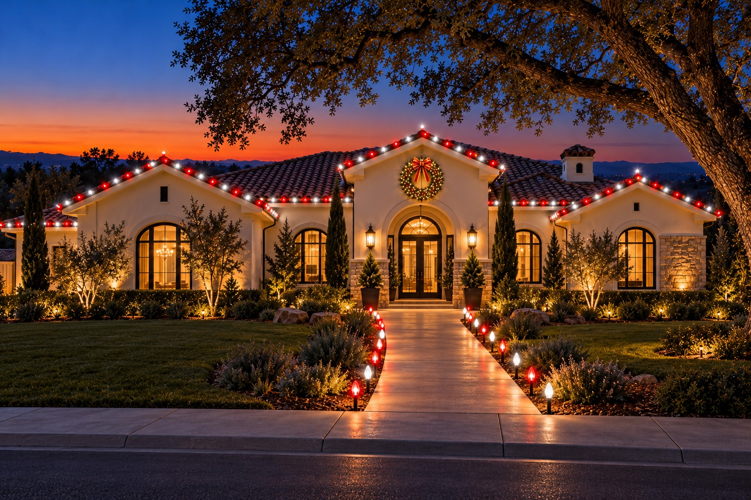 Christmas light installation in Whitney Ranch by Christmas Light Brothers