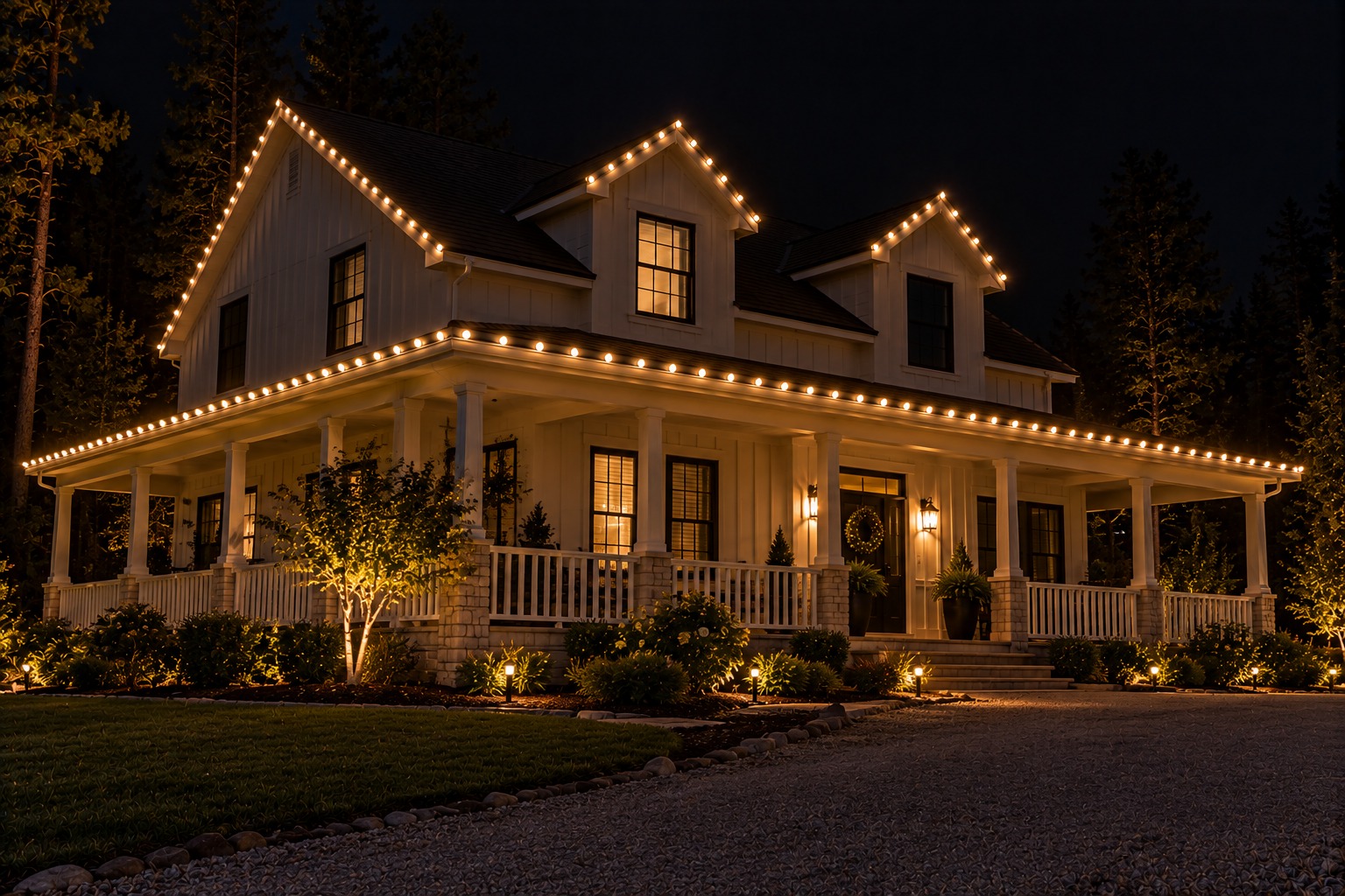 this image shows holiday light rental in the Sacramento area