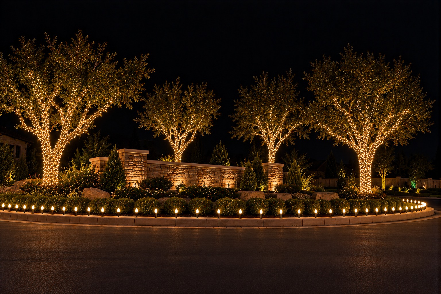 this image shows holiday light rental in Folsom, CA