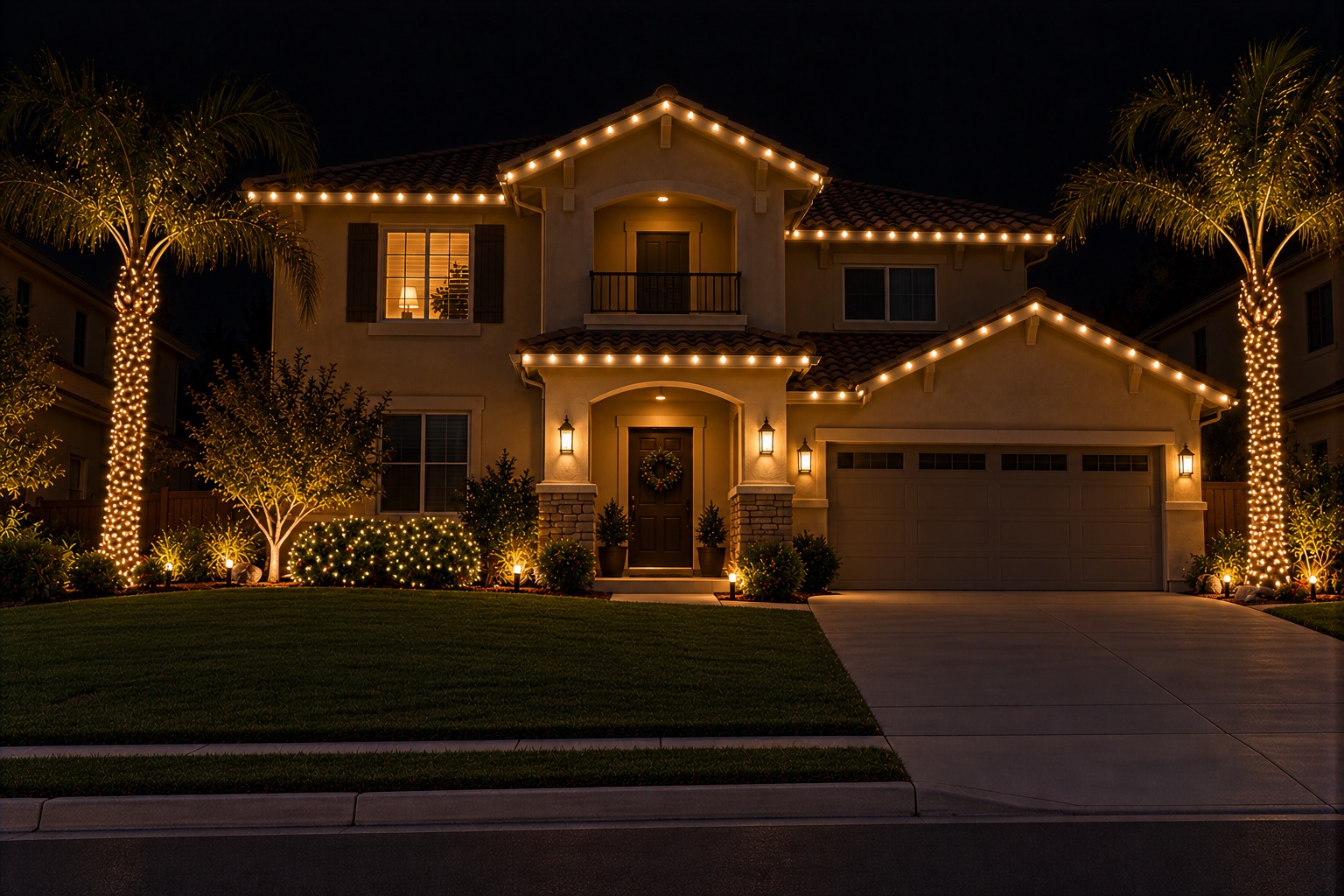 this image shows Christmas light service in the Sacramento area